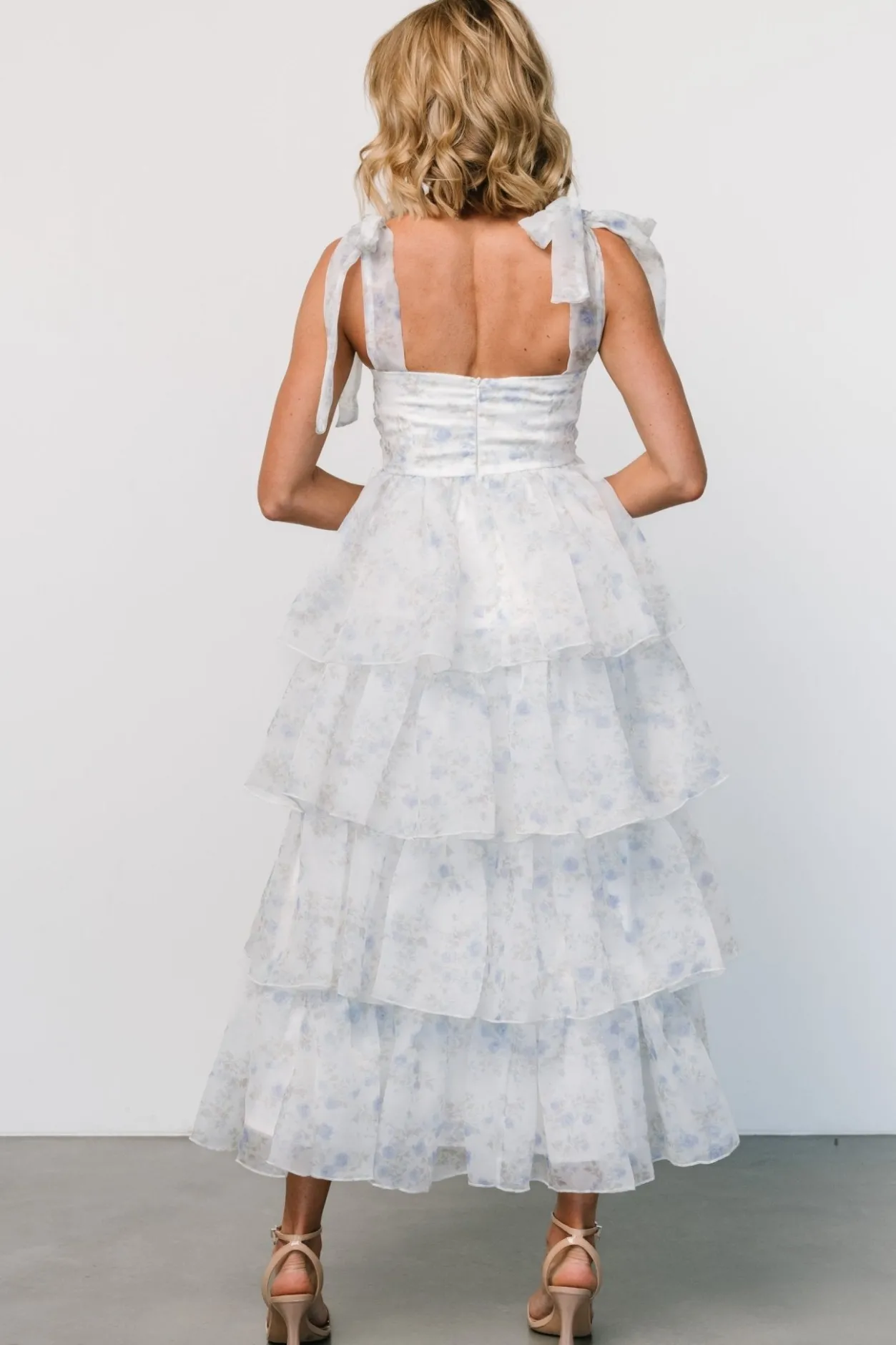 Sale Baltic Born Rosemary Tiered Dress | Light Blue Floral LightBlueFloral