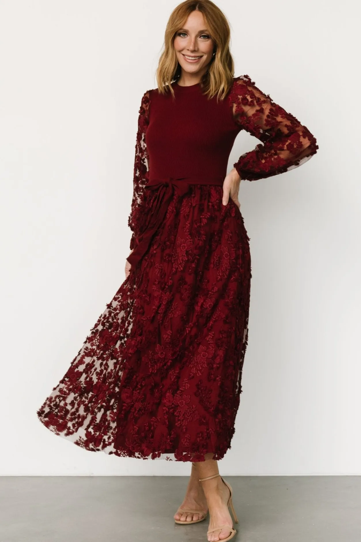 Sale Baltic Born Roslyn Embroidered Dress | Wine