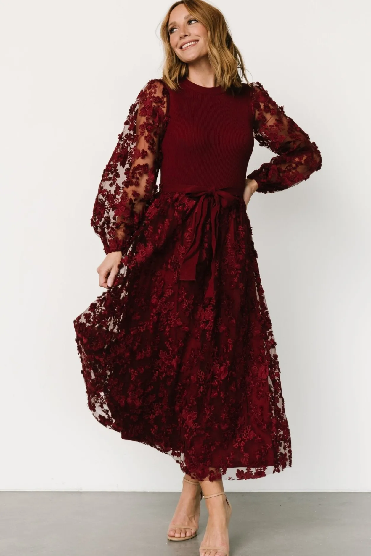 Sale Baltic Born Roslyn Embroidered Dress | Wine