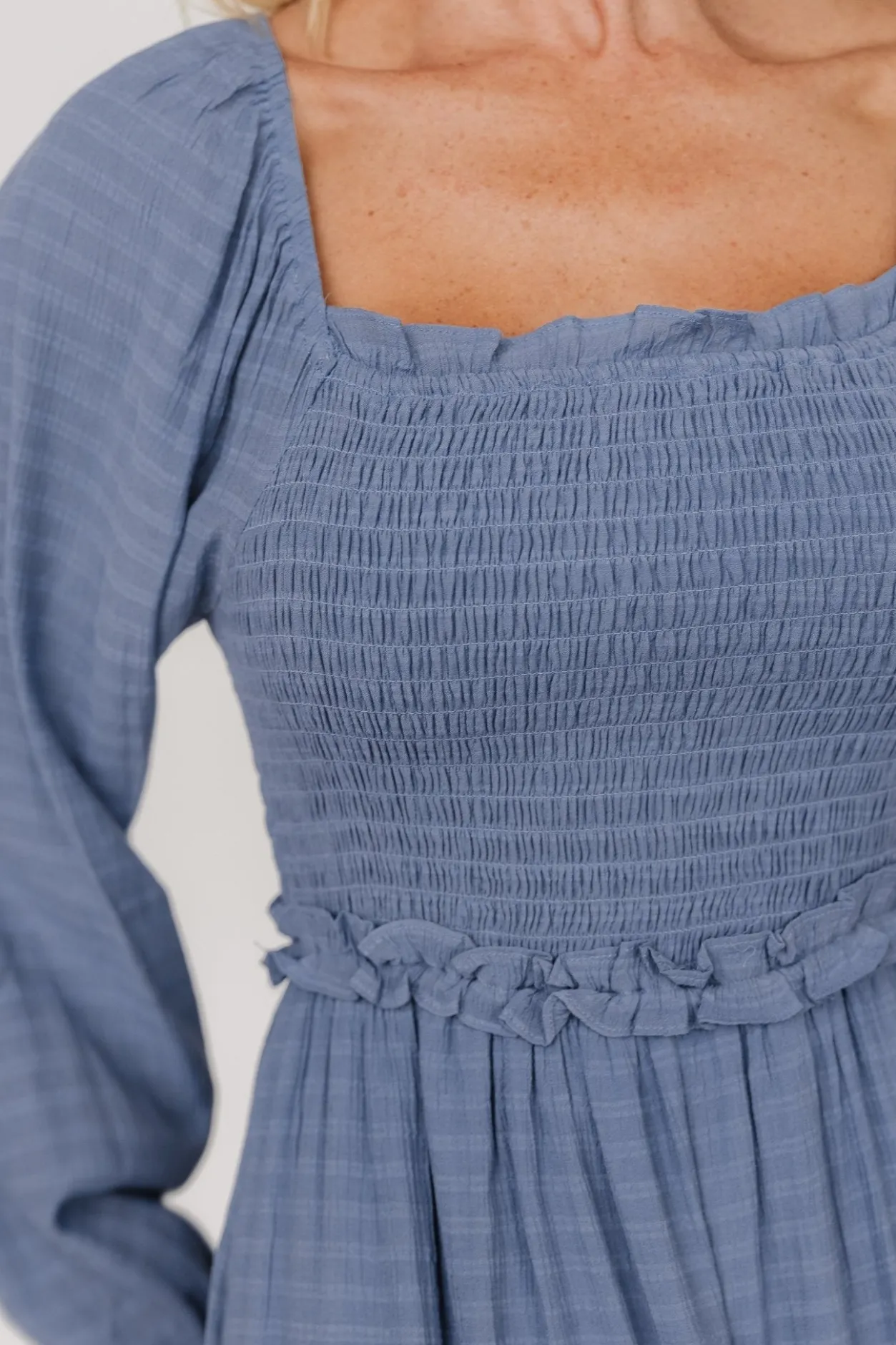 Clearance Baltic Born Rowan Tiered Dress | Slate Blue SlateBlue