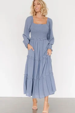 Clearance Baltic Born Rowan Tiered Dress | Slate Blue SlateBlue