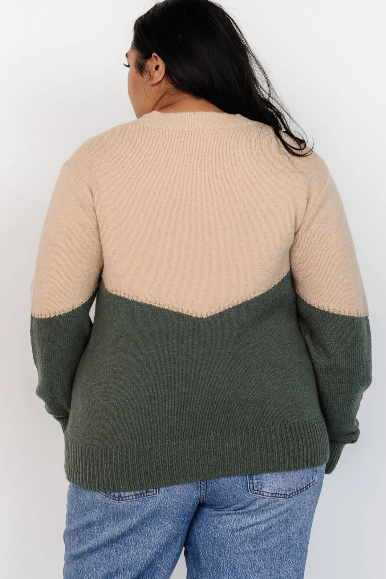 Online Baltic Born Rowen Color Block Sweater | Natural + Green Natural+Green