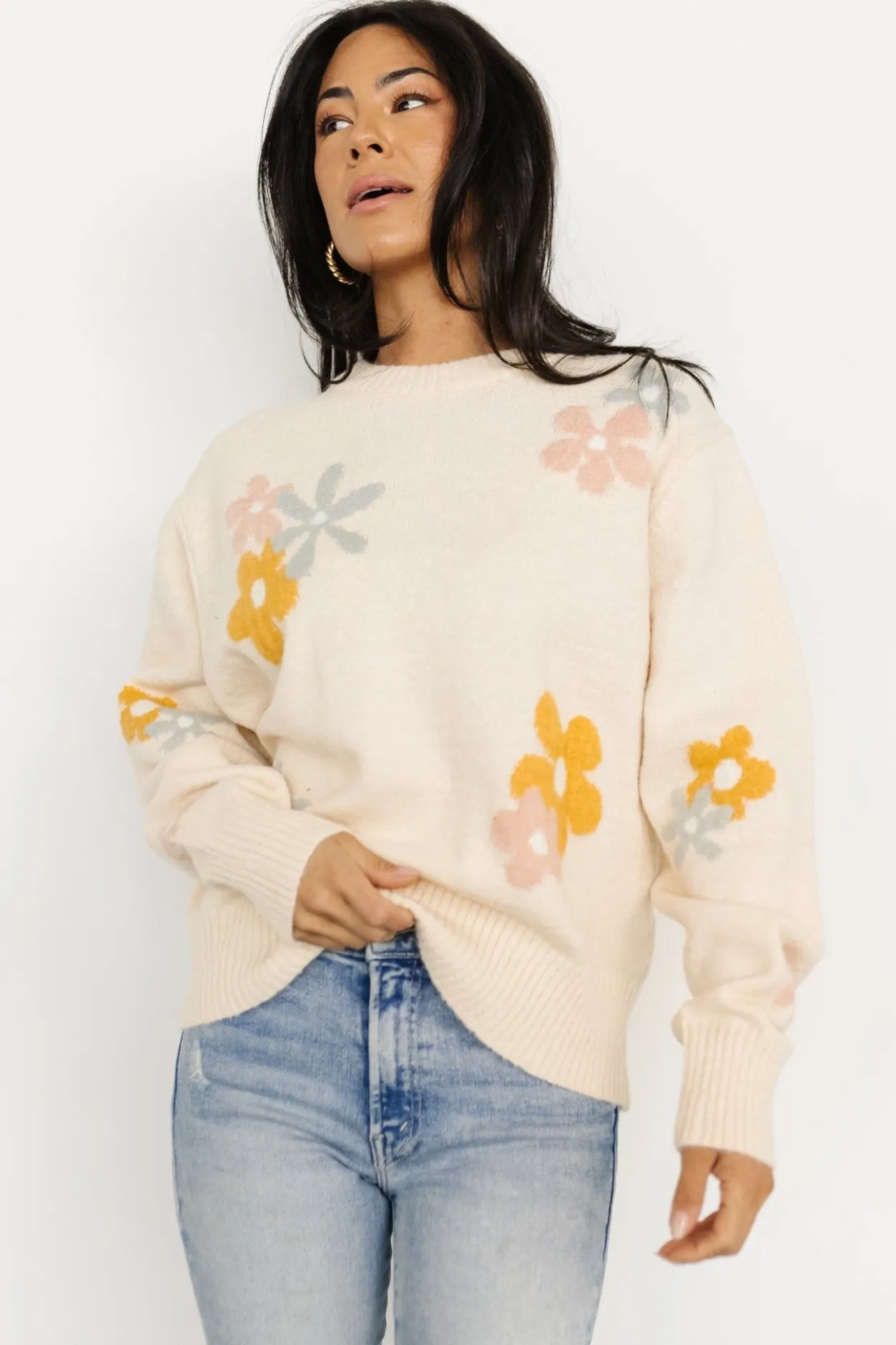 Best Baltic Born Roxy Sweater | Cream Flower CreamFlower