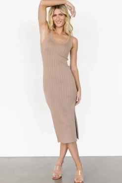 Hot Baltic Born Rue Ribbed Midi Dress | Natural