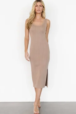 Hot Baltic Born Rue Ribbed Midi Dress | Natural