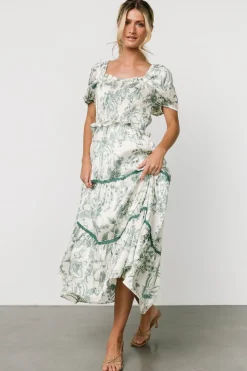 Sale Baltic Born Ruthie Tiered Midi Dress | Green Print GreenPrint
