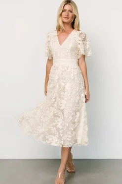 Sale Baltic Born Sadie Embroidered Midi Dress | Vintage Cream VintageCream