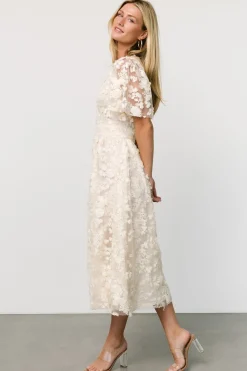 Sale Baltic Born Sadie Embroidered Midi Dress | Vintage Cream VintageCream