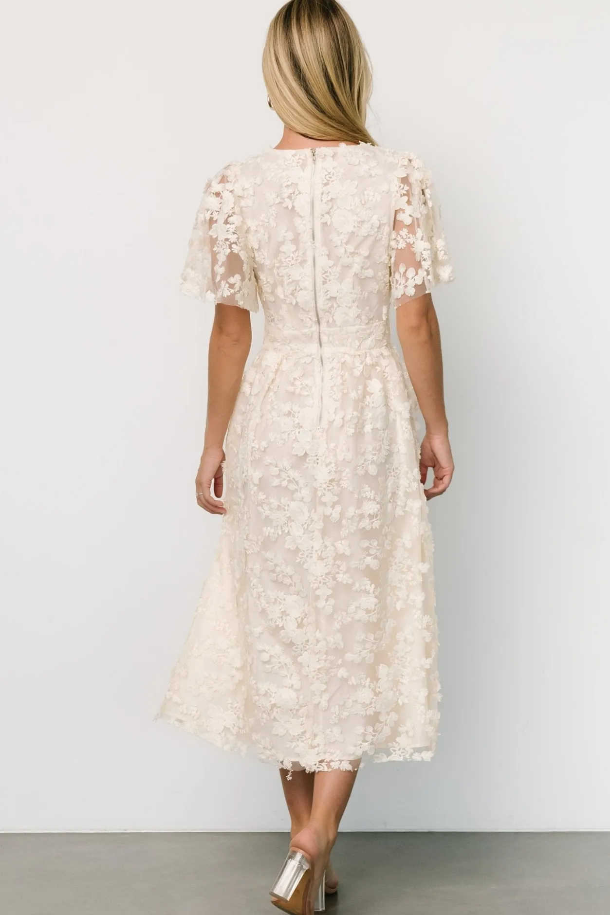 Sale Baltic Born Sadie Embroidered Midi Dress | Vintage Cream VintageCream
