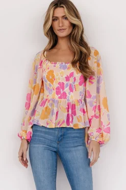 Hot Baltic Born Sally Smocked Top | Pink Multi PinkMulti
