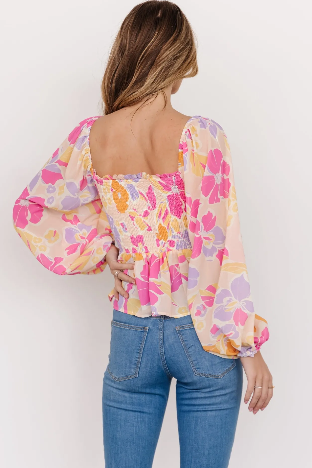 Hot Baltic Born Sally Smocked Top | Pink Multi PinkMulti