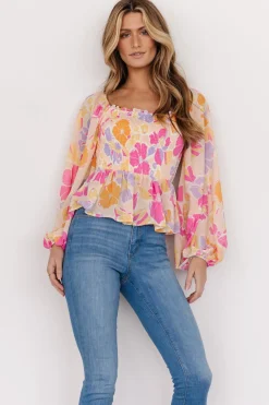 Hot Baltic Born Sally Smocked Top | Pink Multi PinkMulti
