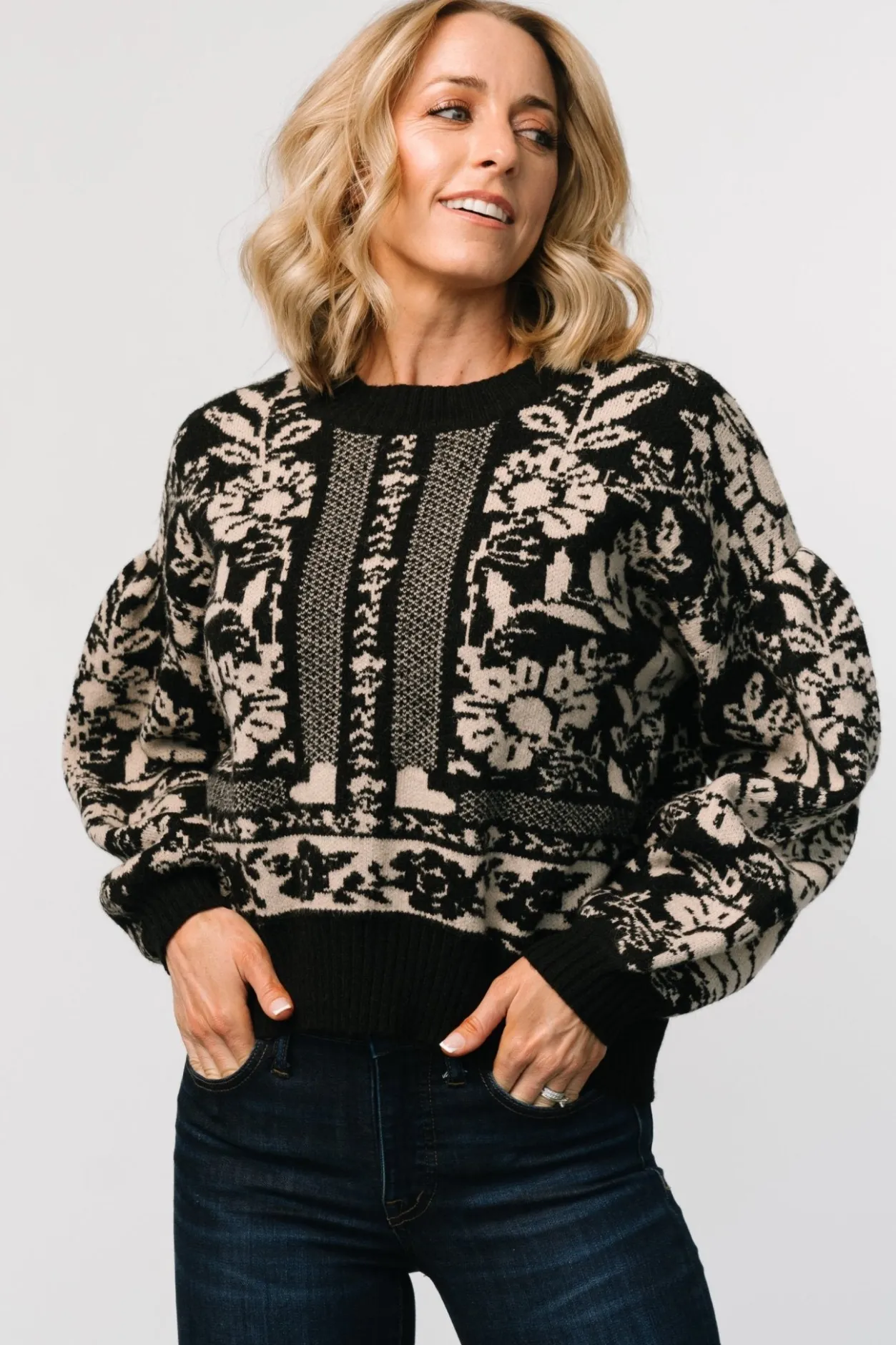 Outlet Baltic Born Salzburg Sweater | Black + Natural Black+Natural
