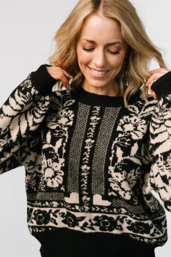 Outlet Baltic Born Salzburg Sweater | Black + Natural Black+Natural