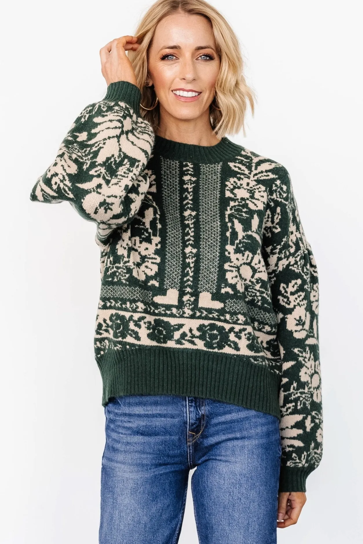 Best Baltic Born Salzburg Sweater | Dark Green + Taupe DarkGreen+Taupe