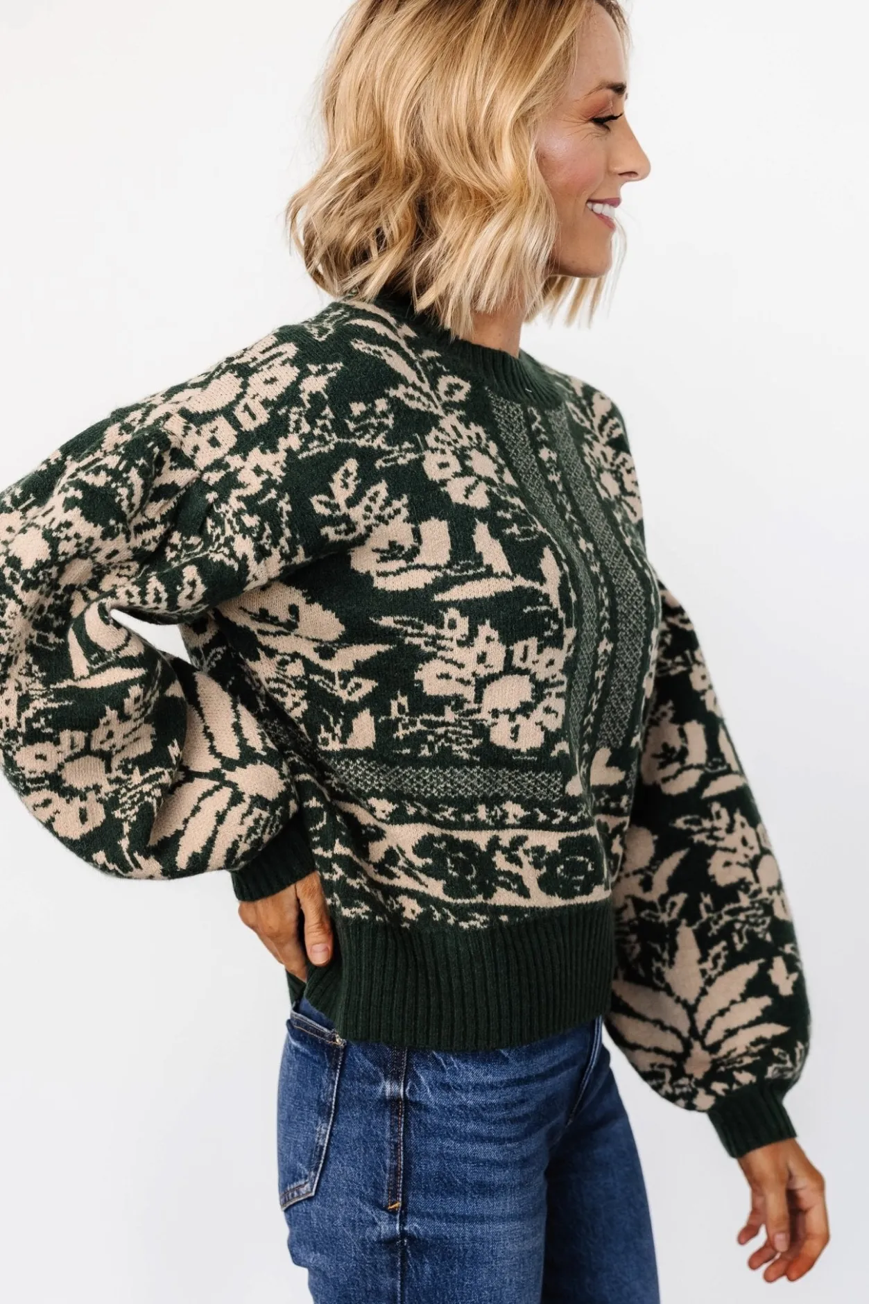 Best Baltic Born Salzburg Sweater | Dark Green + Taupe DarkGreen+Taupe