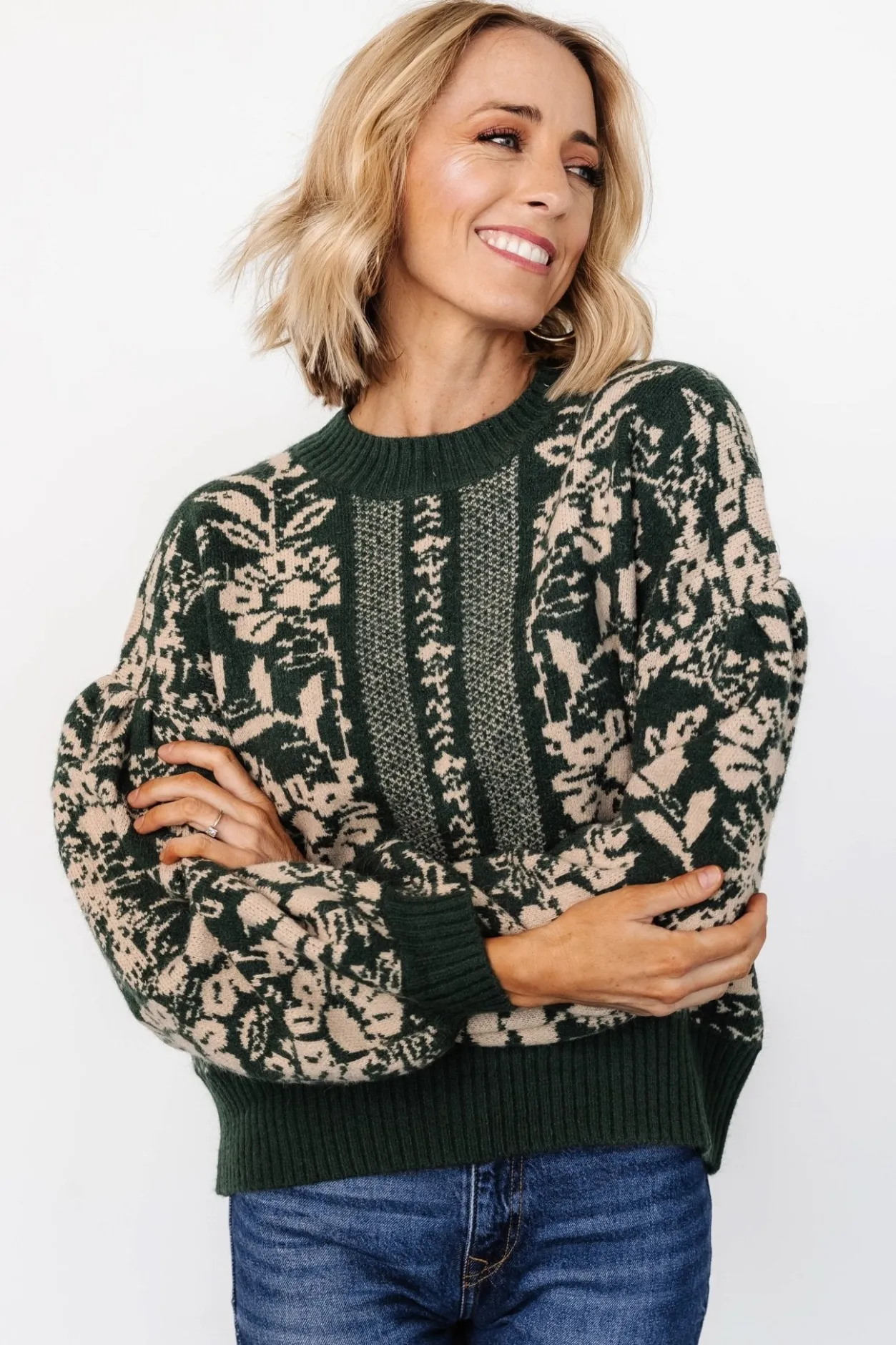 Best Baltic Born Salzburg Sweater | Dark Green + Taupe DarkGreen+Taupe