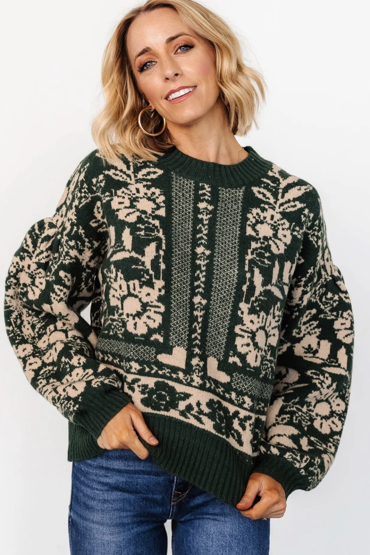 Best Baltic Born Salzburg Sweater | Dark Green + Taupe DarkGreen+Taupe