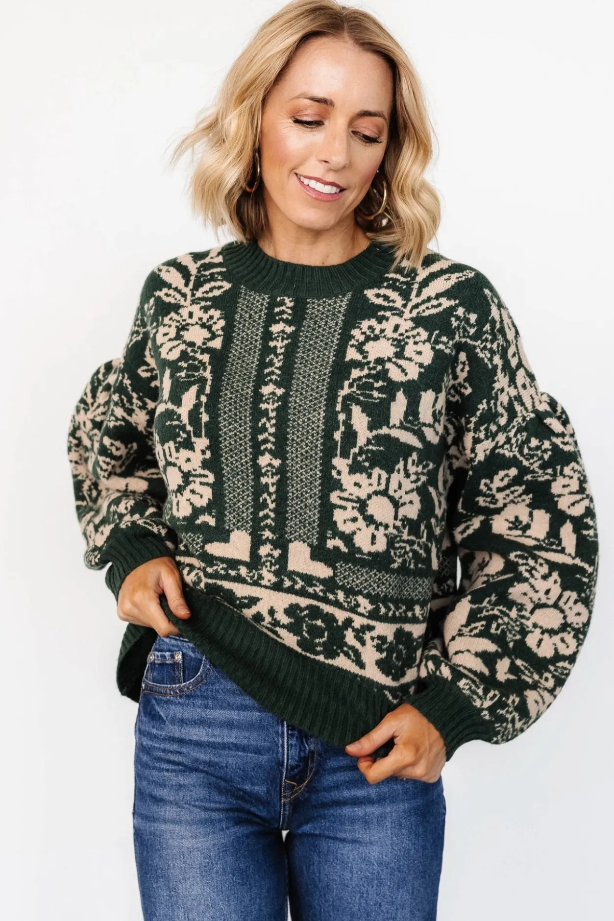 Best Baltic Born Salzburg Sweater | Dark Green + Taupe DarkGreen+Taupe