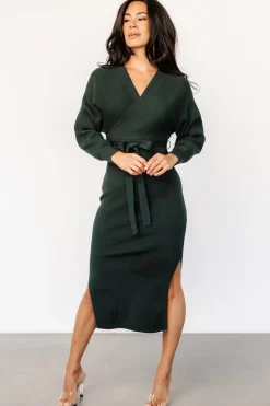 Online Baltic Born Sammi Faux Wrap Dress | Deep Pine DeepPine