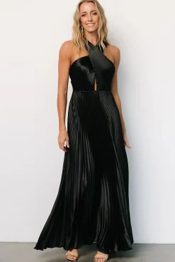 New Baltic Born Sandra Pleated Maxi Dress | Black