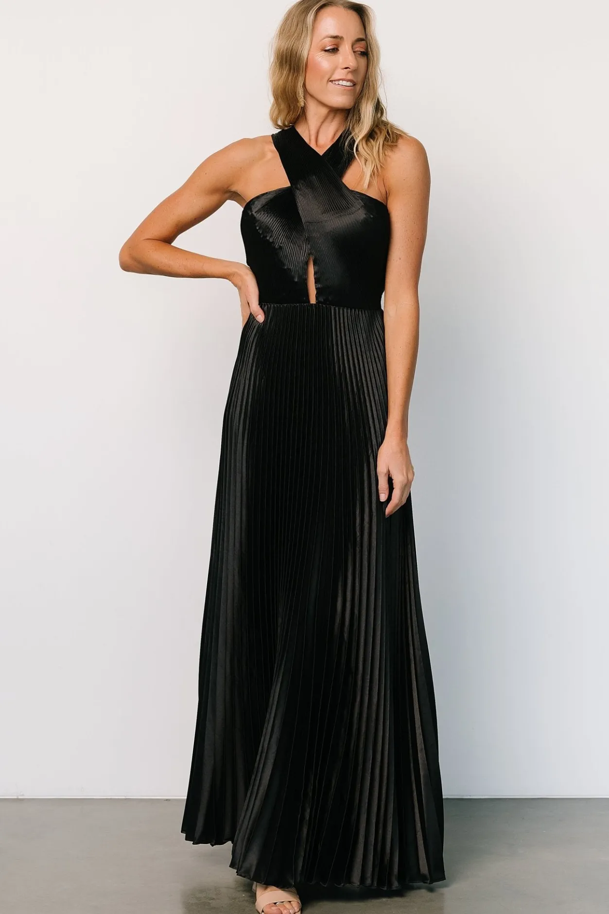 New Baltic Born Sandra Pleated Maxi Dress | Black