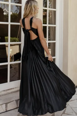New Baltic Born Sandra Pleated Maxi Dress | Black