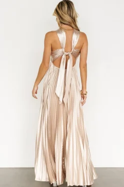 Hot Baltic Born Sandra Pleated Maxi Dress | Champagne