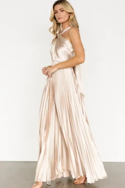 Hot Baltic Born Sandra Pleated Maxi Dress | Champagne