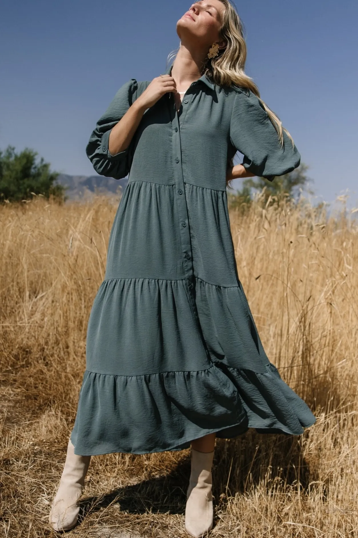 Best Baltic Born Sandy Button Tiered Dress | Jade