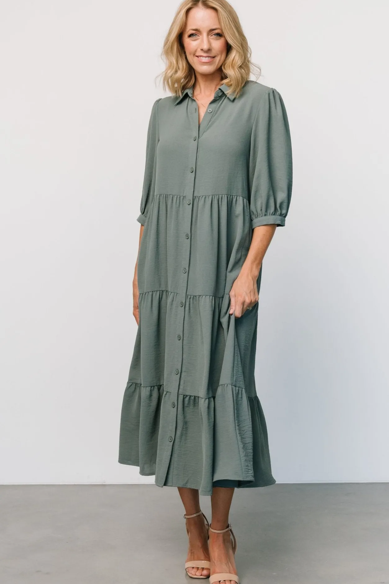 Best Baltic Born Sandy Button Tiered Dress | Jade