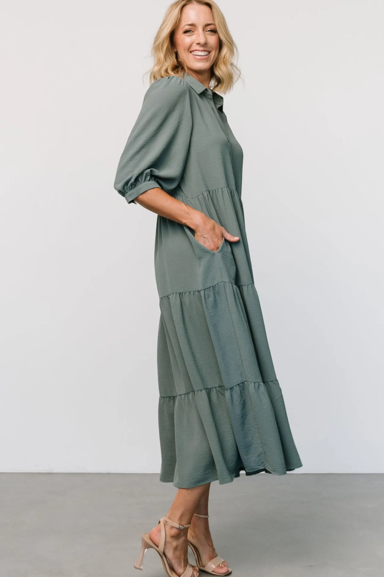 Best Baltic Born Sandy Button Tiered Dress | Jade
