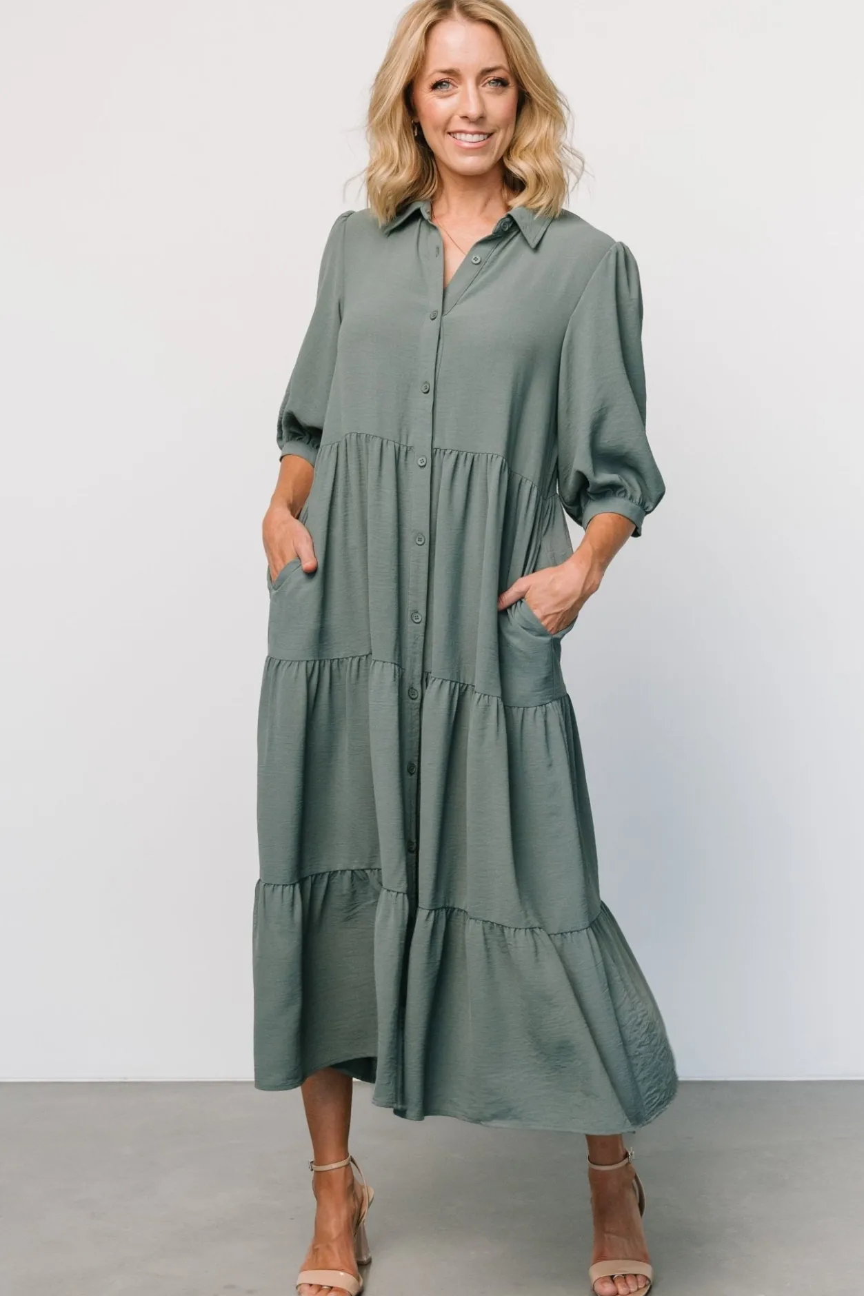 Best Baltic Born Sandy Button Tiered Dress | Jade