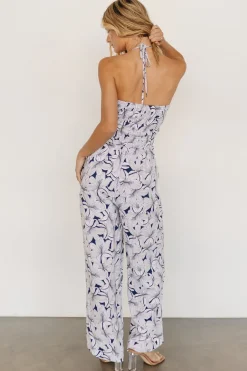 Sale Baltic Born Santa Ana Halter Jumpsuit | Navy + White Navy+White