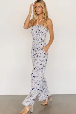 Sale Baltic Born Santa Ana Halter Jumpsuit | Navy + White Navy+White