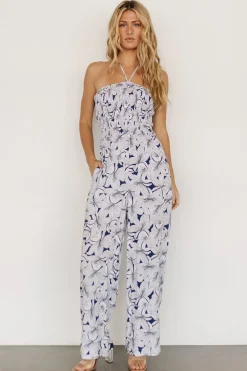 Sale Baltic Born Santa Ana Halter Jumpsuit | Navy + White Navy+White
