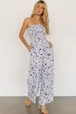 Sale Baltic Born Santa Ana Halter Jumpsuit | Navy + White Navy+White