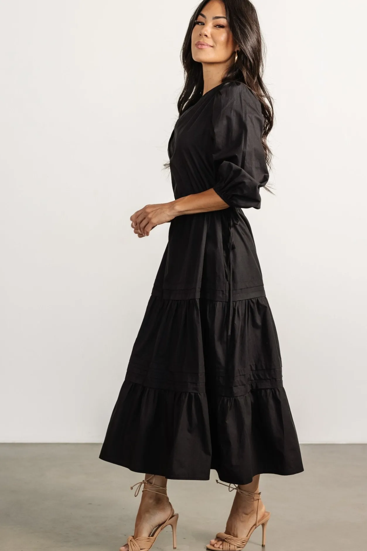 Fashion Baltic Born Santa Fe Poplin Midi Dress | Black
