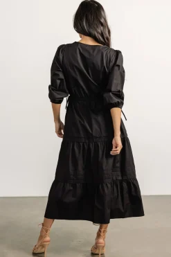Fashion Baltic Born Santa Fe Poplin Midi Dress | Black