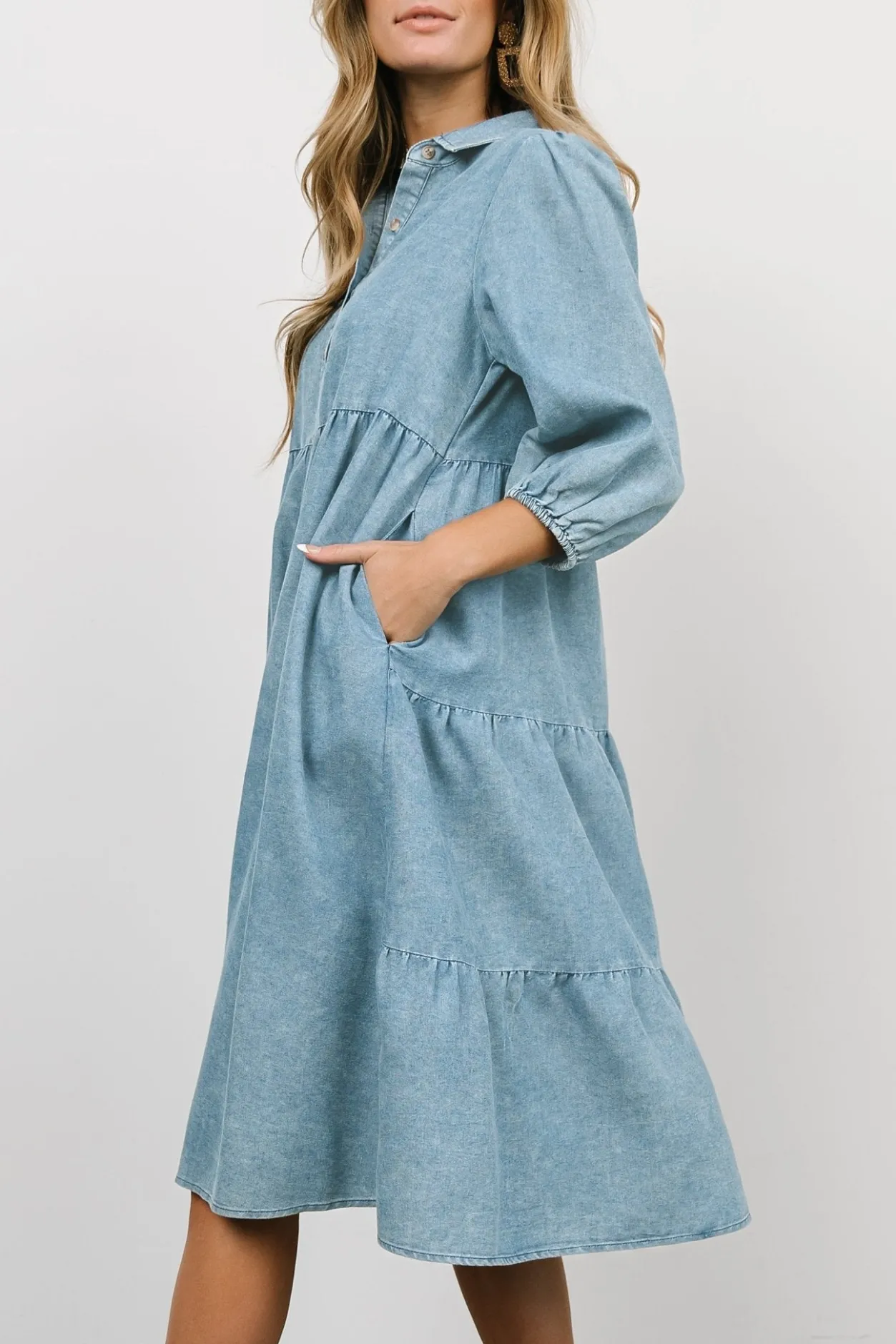 Outlet Baltic Born Sari Babydoll Dress | Chambray