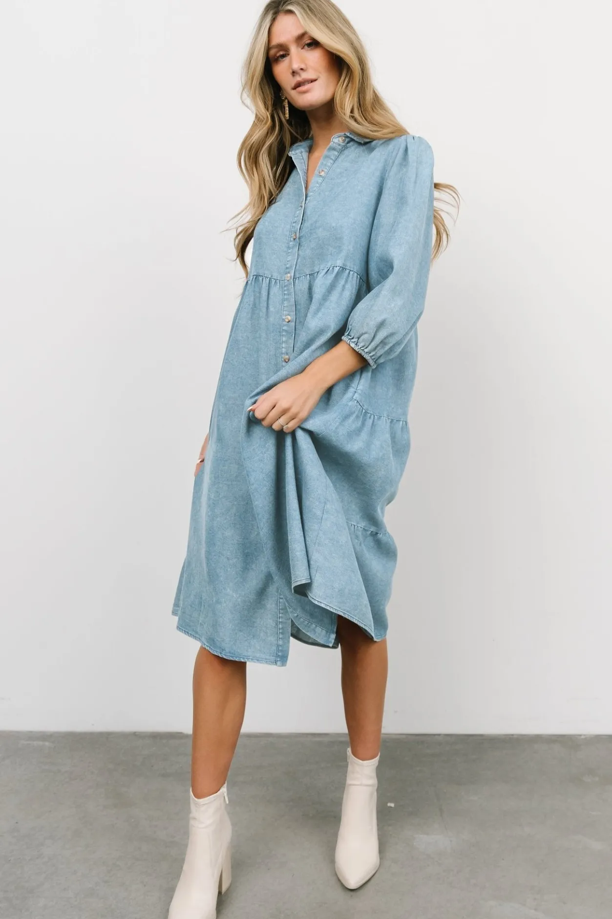 Outlet Baltic Born Sari Babydoll Dress | Chambray
