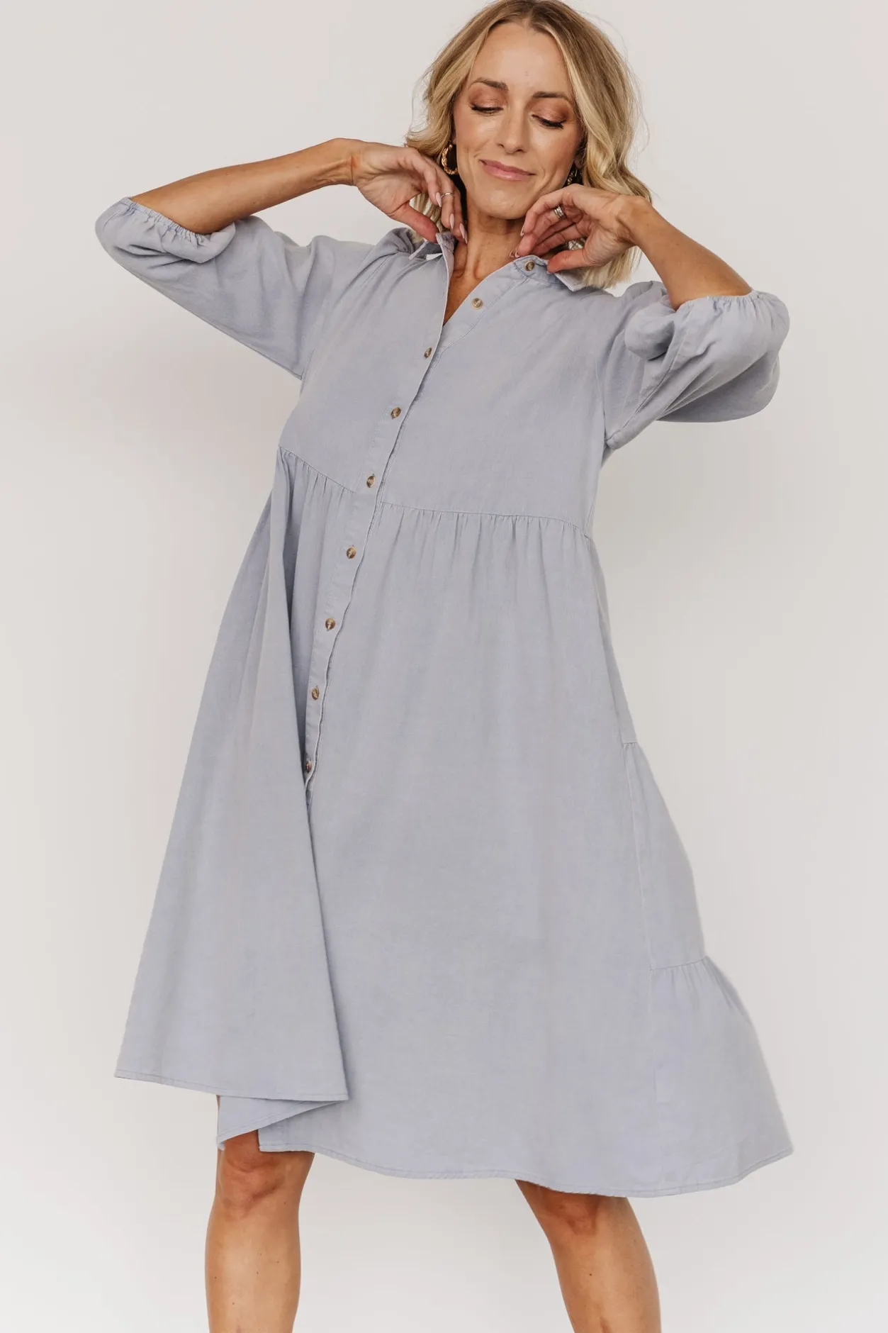 New Baltic Born Sari Babydoll Dress | Light Denim LightDenim