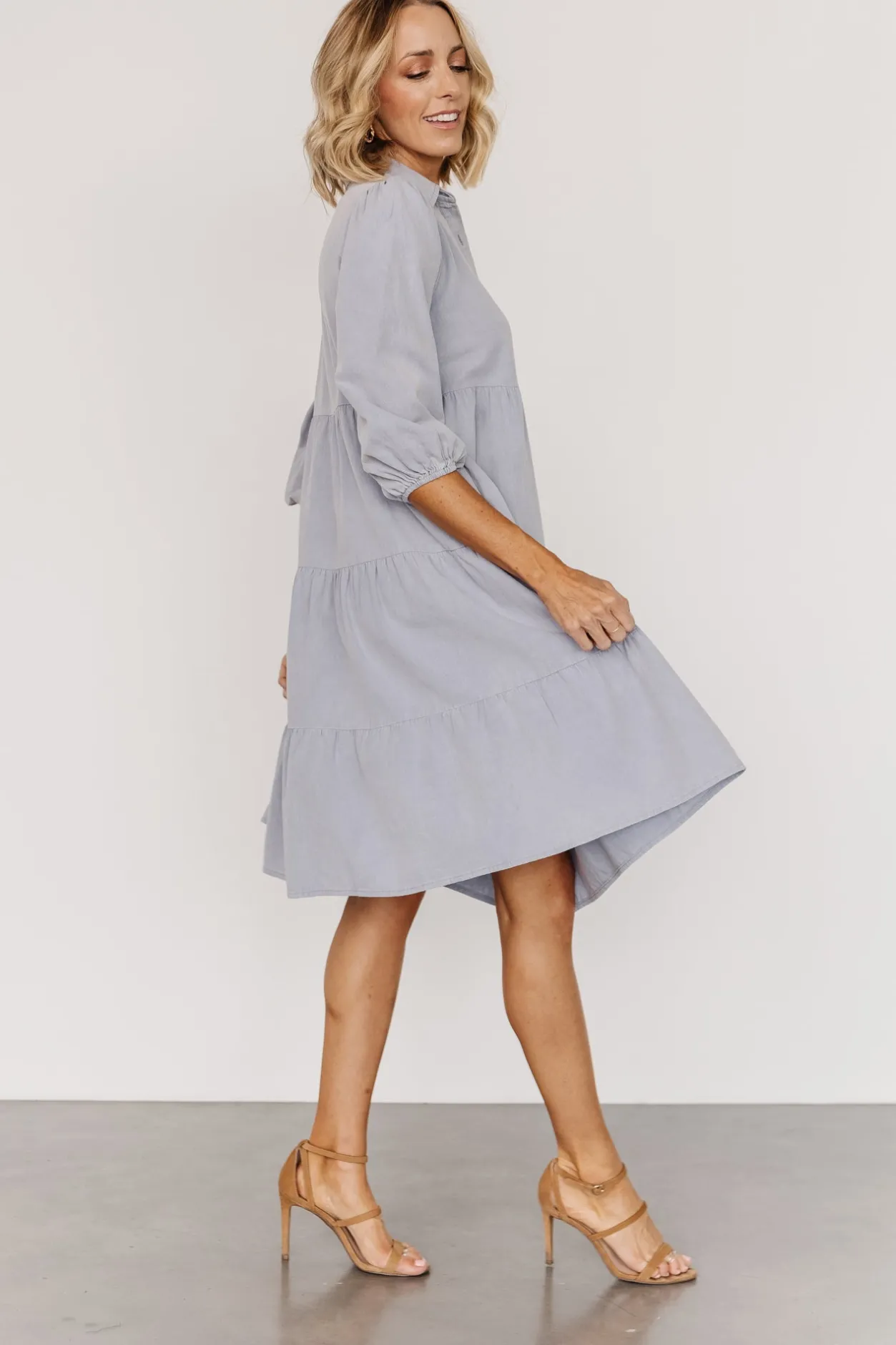 New Baltic Born Sari Babydoll Dress | Light Denim LightDenim
