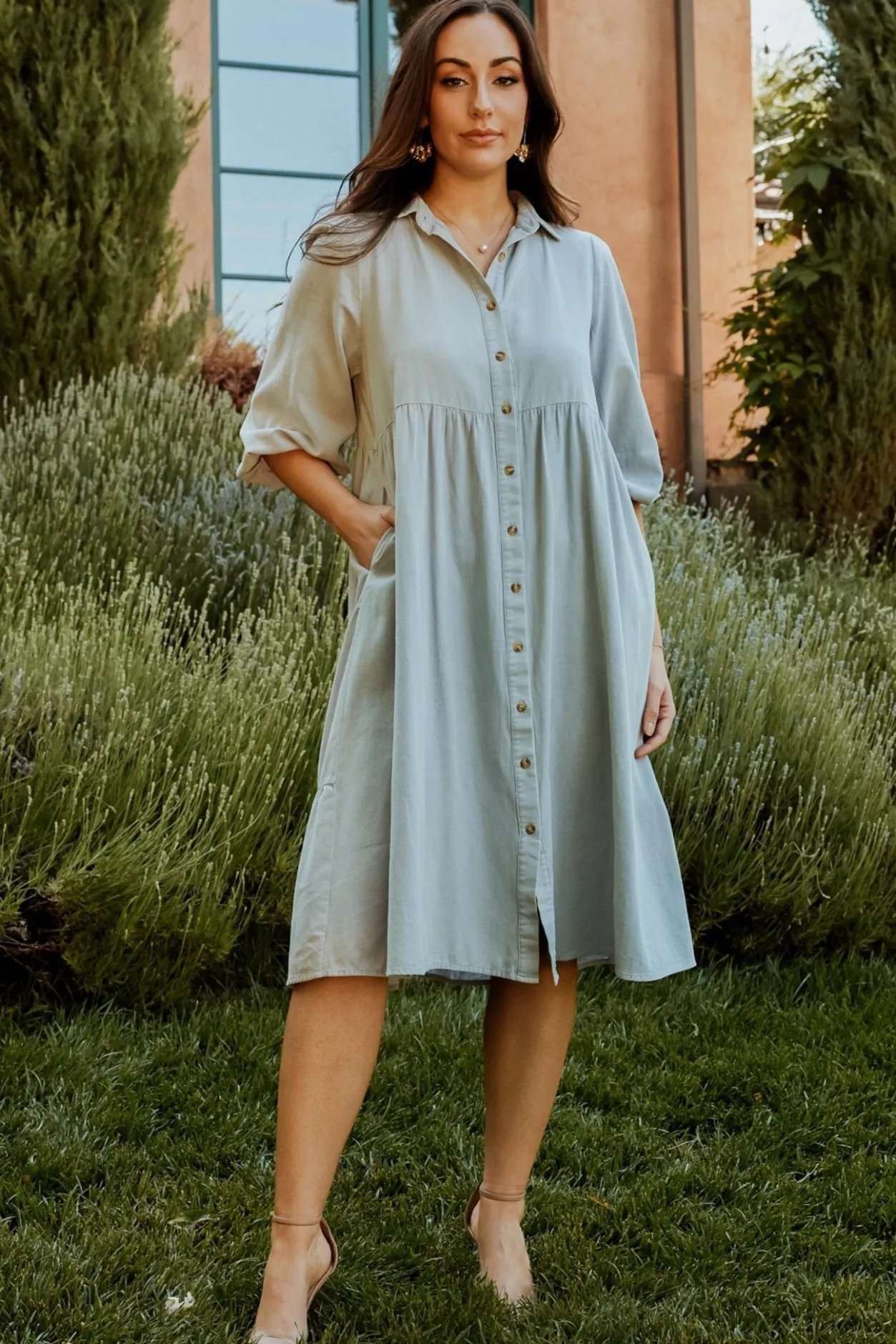 New Baltic Born Sari Babydoll Dress | Light Denim LightDenim