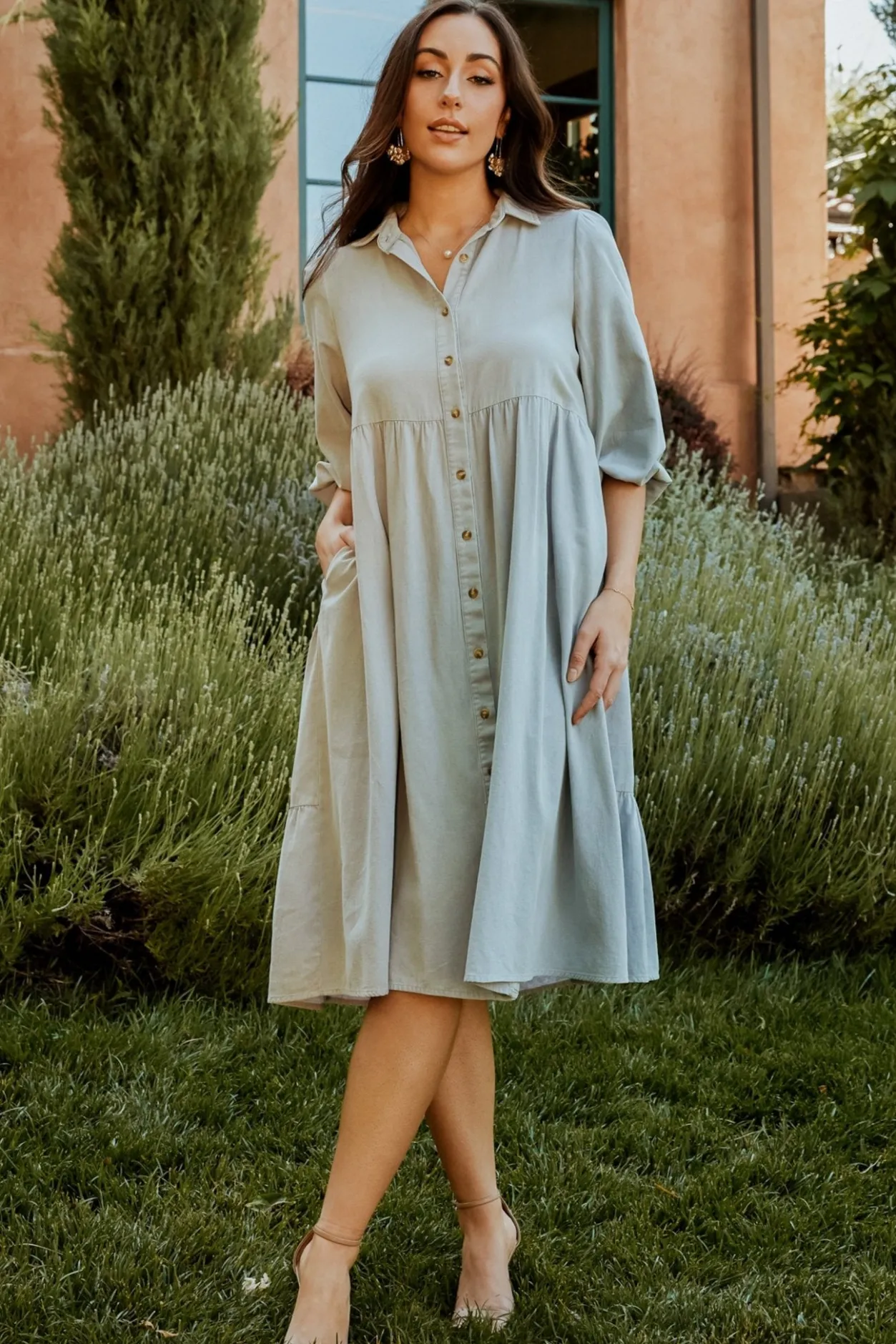 New Baltic Born Sari Babydoll Dress | Light Denim LightDenim