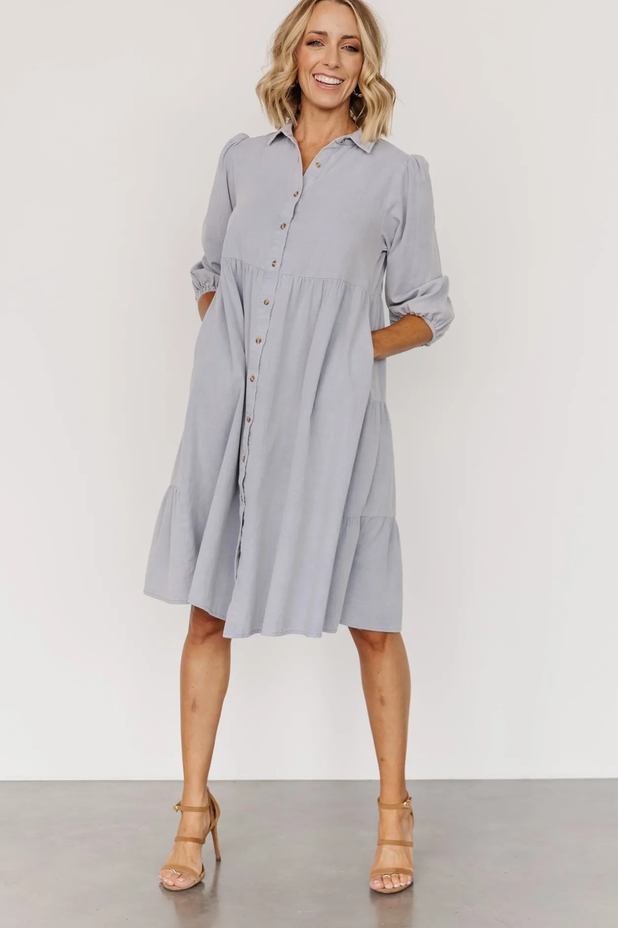 New Baltic Born Sari Babydoll Dress | Light Denim LightDenim
