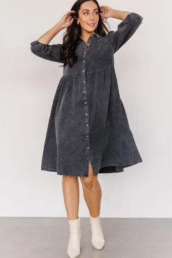 Clearance Baltic Born Sari Babydoll Dress | Washed Black WashedBlack
