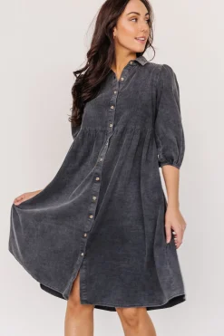 Clearance Baltic Born Sari Babydoll Dress | Washed Black WashedBlack