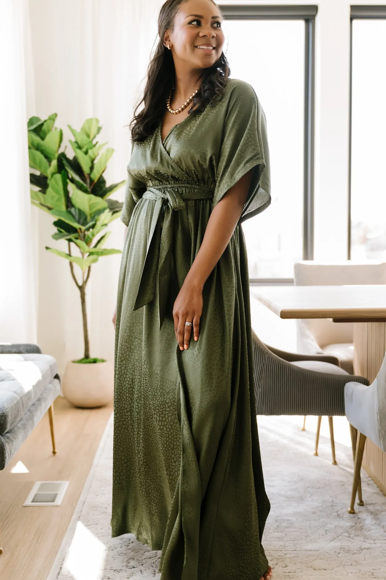 Fashion Baltic Born Savannah Print Kimono Maxi | Olive