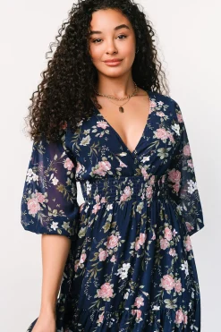 Best Baltic Born Sawyer Tiered Maxi Dress | Navy + Pink Navy+Pink